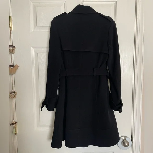 DKNY Classic Black Trench Coat Womens 6 Petite